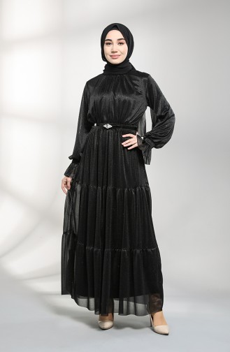 Schwarz Hijab Kleider 5351-03
