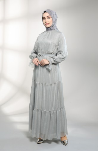 فستان رمادي 5351-06