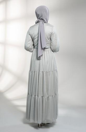 Gray Hijab Dress 5351-06