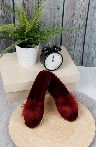 Claret Red House Shoes 0006-05