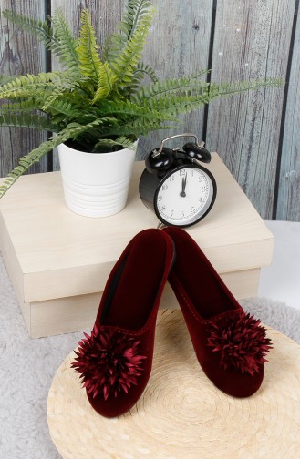 Claret Red Women`s House Slippers 0007-05