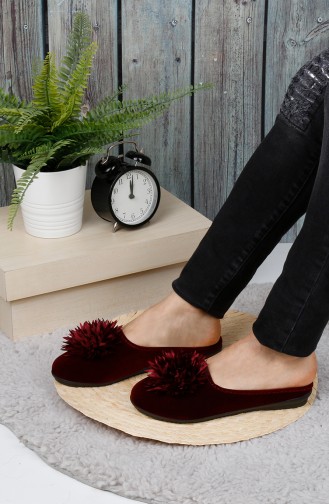 Claret Red Women`s House Slippers 0007-05