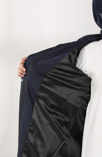 Bondite Fabric Gathered waist Coat 8026-05 Navy Blue 8026-05