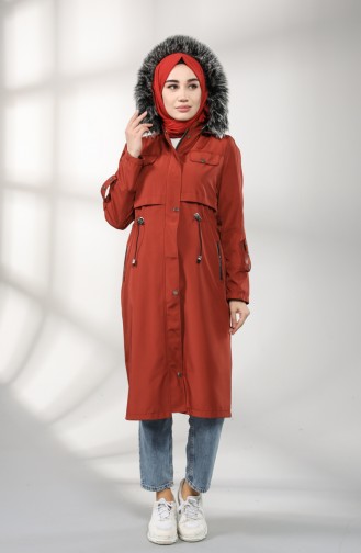 Manteau Couleur brique 8026-06