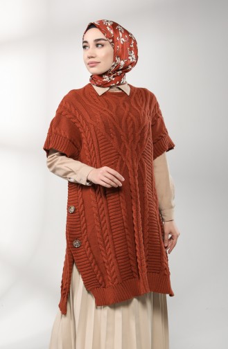 Brick Red Poncho 0612-08