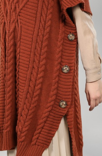 Brick Red Poncho 0612-08