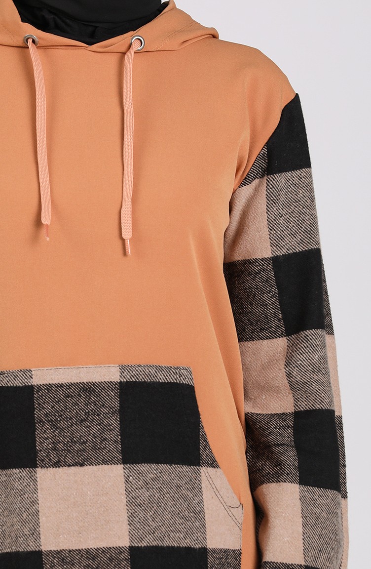 Kanguru Cep Sweatshirt 200002 Sütlü kahve Sefamerve