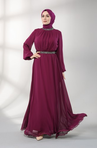 Zwetschge Hijab-Abendkleider 5339-11