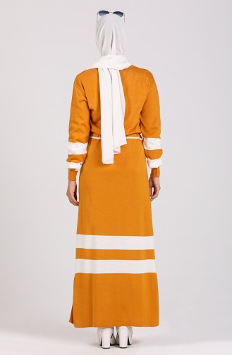 Mustard Hijab Dress 5077-08