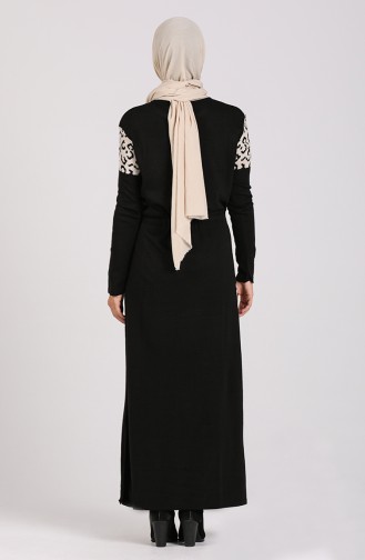 Schwarz Hijab Kleider 5097-09