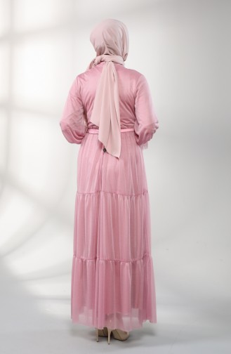 Belted Evening Dress 5351-01 Powder 5351-01