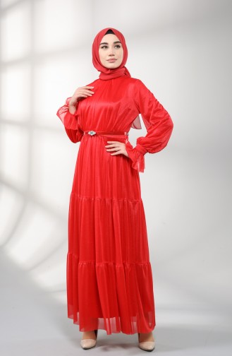 Rot Hijab Kleider 5351-04