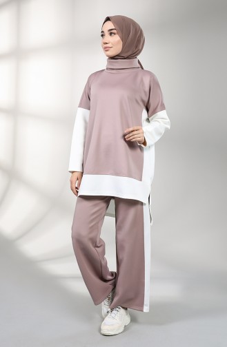 Scuba Fabric Garni Tunic Trousers Double Suit 201509-01 Lilac 201509-01