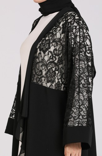 Dantelli Abaya 0070-01 Siyah