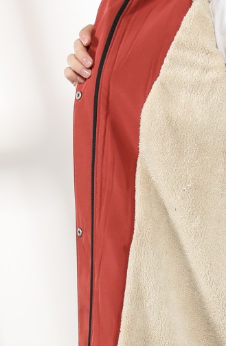 Shirred waist Fur Coat 9057-03 Tile 9057-03