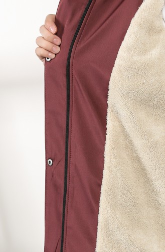 Shirred waist Fur Coat 9057-07 Damson 9057-07