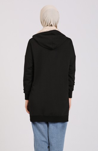 Kapüşonlu Sweatshirt 0108-03 Siyah