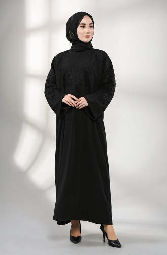 Schwarz Hijab Kleider 0069-01