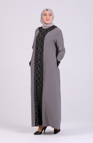 Dark gray Abaya 7996-03