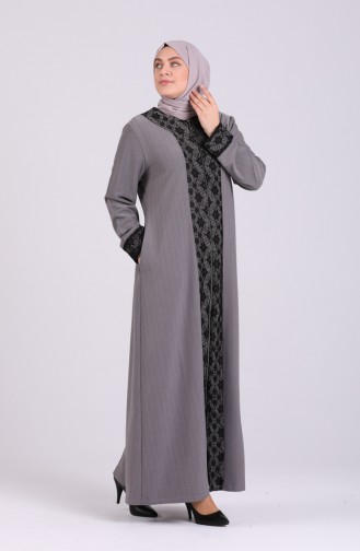 Dark gray Abaya 7996-03