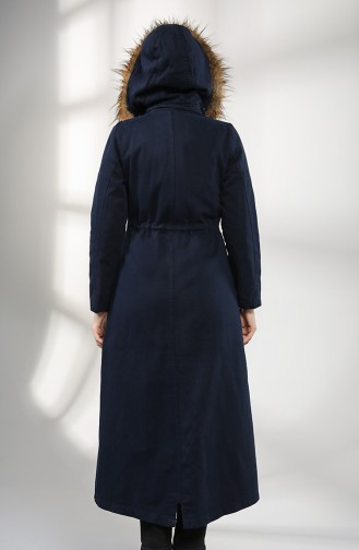 معطف طويل أزرق كحلي 7102-03