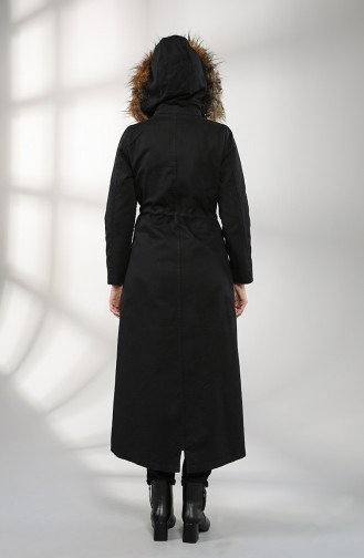 معطف طويل أسود 7102-05