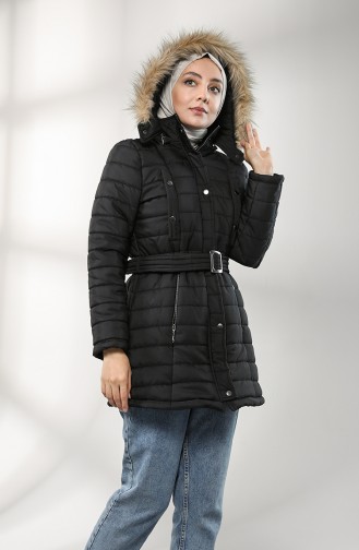 Hooded Short Coat 0129-02 Black 0129-02