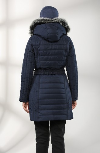 Arched quilted Coat 0811-01 Navy Blue 0811-01