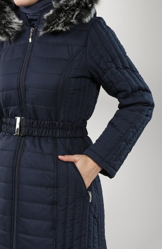 Arched quilted Coat 0811-01 Navy Blue 0811-01