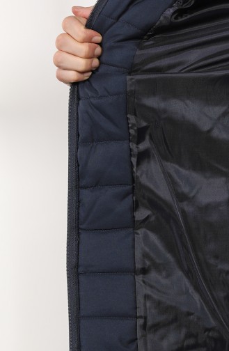 Arched quilted Coat 0811-01 Navy Blue 0811-01