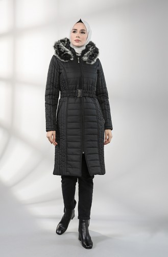 Fur quilted Coat 0812-01 Black 0812-01