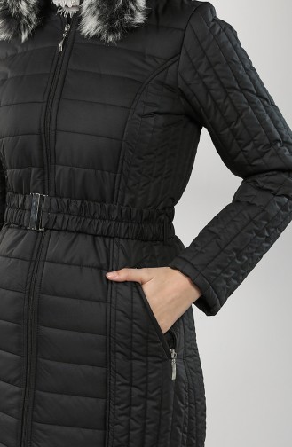 Fur quilted Coat 0812-01 Black 0812-01