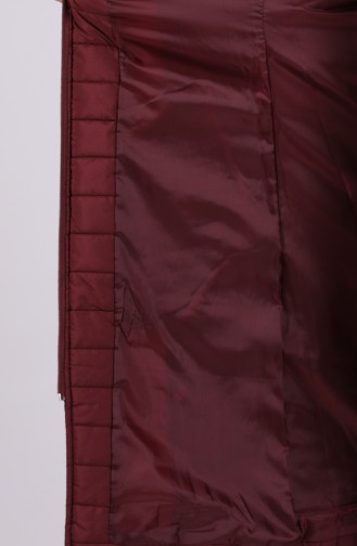 Fur quilted Coat 0812-03 Claret Red 0812-03