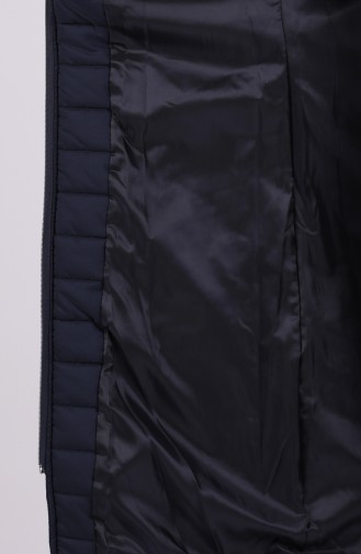 Fur quilted Coat 0812-04 Navy Blue 0812-04