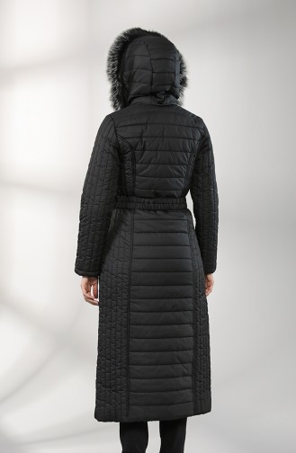 معطف طويل أسود 0813-01