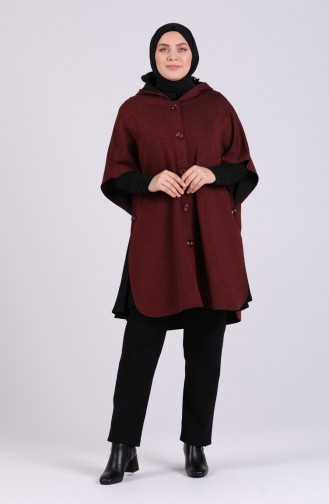 Claret red Poncho 0216-02
