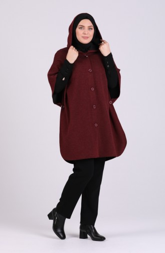 Claret red Poncho 0216-02