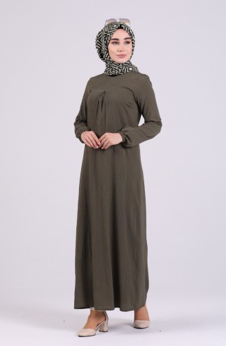 Khaki Hijab Dress 1426-01