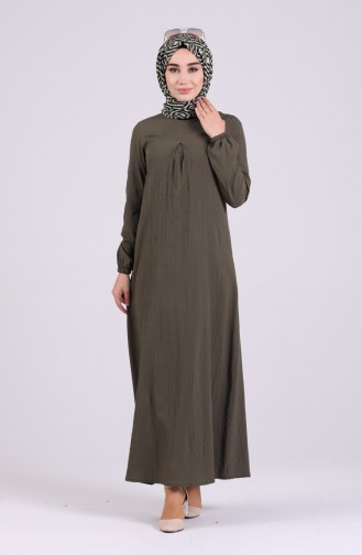 Khaki Hijab Dress 1426-01