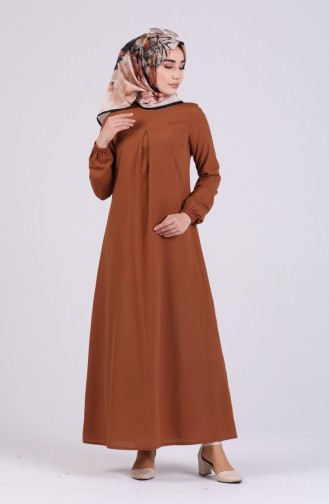 A Pleat Dress 1426-03 Cinnamon Color 1426-03