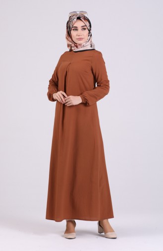 Robe Hijab Couleur cannelle 1426-03
