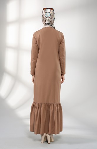 Buttoned Dress with Pleated Skirt 3201-01 Camel 3201-01