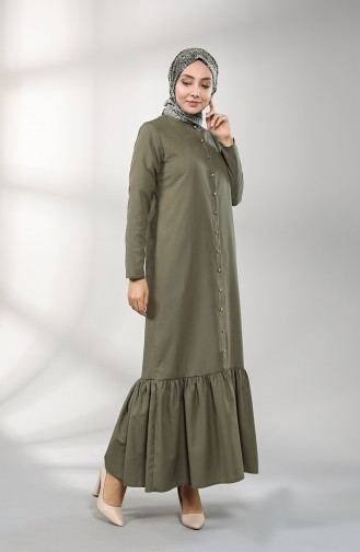 Khaki Hijab Kleider 3201-03