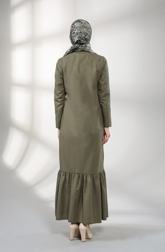 Khaki Hijab Dress 3348-06