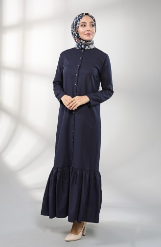 Dunkelblau Hijab Kleider 3201-06