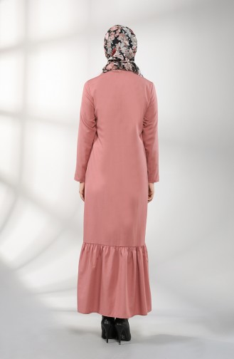 Beige-Rose Hijab Kleider 3201-09
