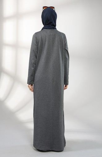 Rauchgrau Hijab Kleider 3223-01