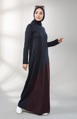 Claret Red Hijab Dress 3224-02