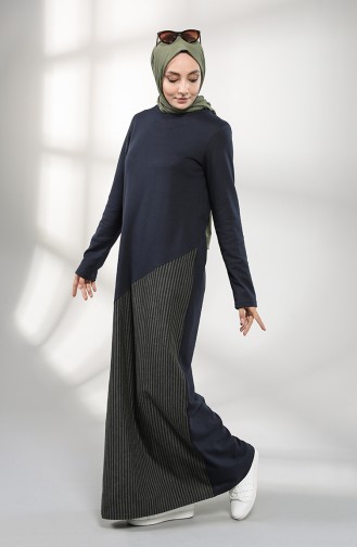 Khaki Hijab Dress 3224-03