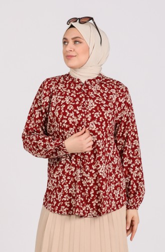 Claret red Overhemdblouse 1061-03